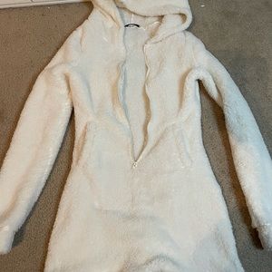 Lounge white fur romper